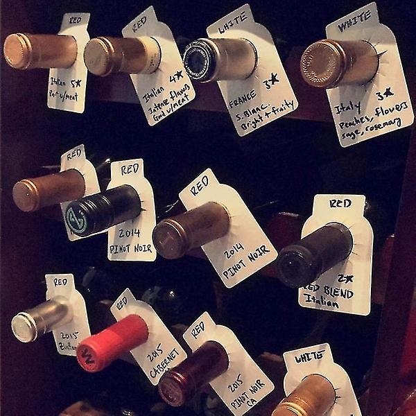 Gjenbrukbare plastvinflaskeetiketter Vinkjellerhalsetiketter for vinhyller og vinkjellere Organisere -200 antall per pakke