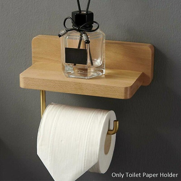 WC-paperiteline Puinen wc-rullapidike ja taso - kylpyhuoneeseen, keittiöön, wc:hen