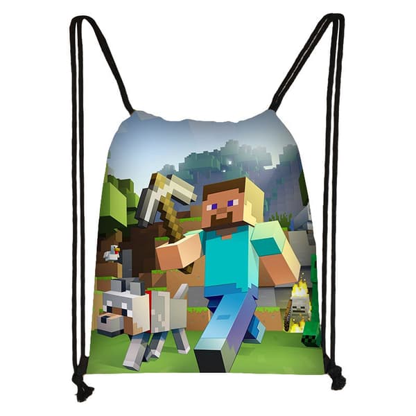 Gymnastiktaske Minecraft Creative Snørepose Bærbar Børne Udendørs Student Snørepose