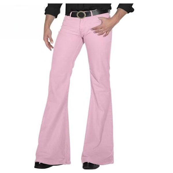 70-tals disco herrbyxor herr bootcut byxor 60-70-tals bootcut byxor vintage jeans herrjeans A007-Rosa S