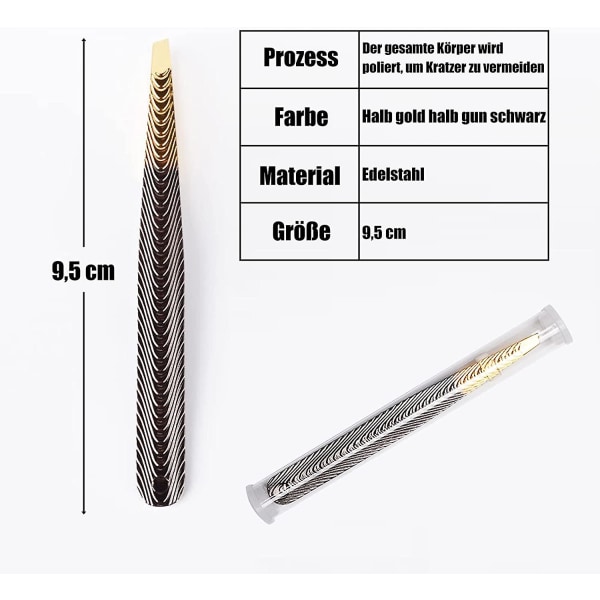 Tweezers for plucking eyebrows, thickening tweezers with angled jaws, stainless steel tweezers for facial care for plucking eyebrows, beard hair or sm