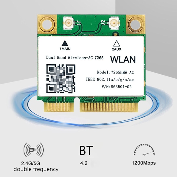 Dual Band 8265 Intelille 8265hmw 2.4g/5ghz 802.11ac 867mbps Bluetooth-yhteensopiva 4.2 Sisäänrakennettu Gigabit Mini Pci-e Wifi Langaton