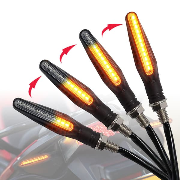 2 stk. Universal Flydende Motorcykel Gule LED Blinklys