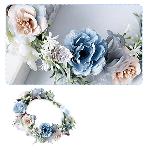 Boho Blomsterhårbøyle Hårkrans Blomsterkrans Krone