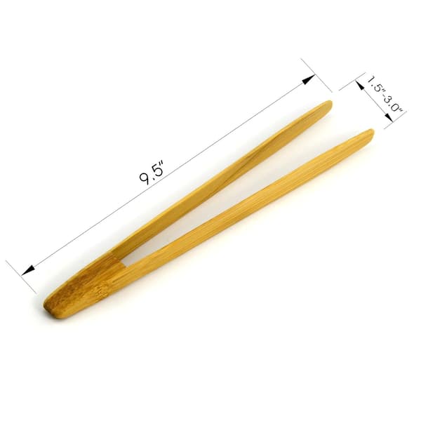 Långt Grepp 2-Pack 24 cm Naturliga Bambu Kökstänger Toast Tänger.