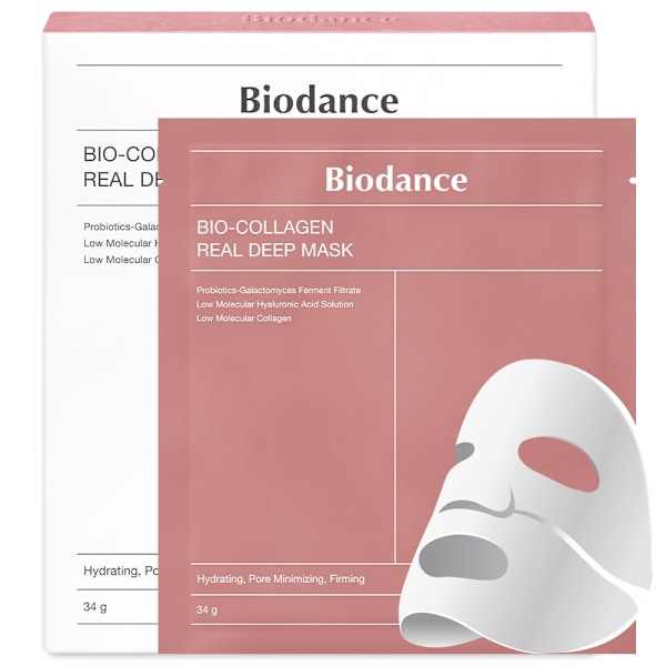 Bio-kollagen djupgående mask/kollagen ark ansiktsmask för natten Pink Collagen 4 pcs