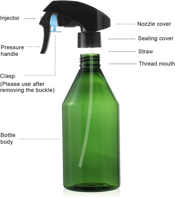 Plast Sprayflaska, Superfin Mist Trigger Sprayer, Återfyllningsbar, Grön