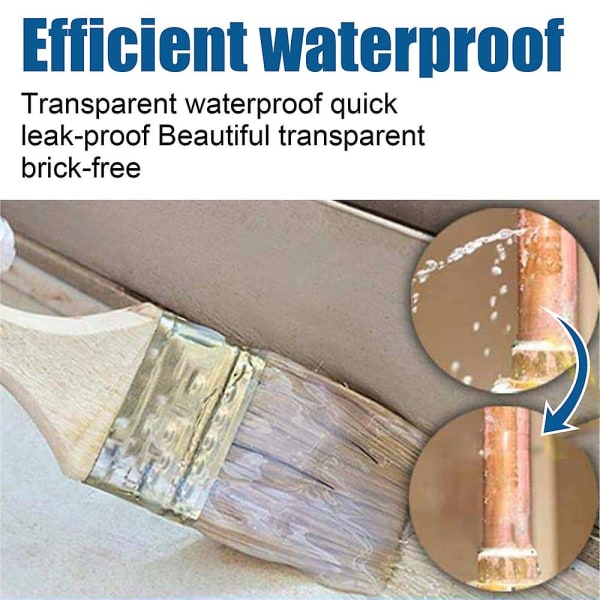 2x Superstark vattentät tejp Stoppa läckor Transparent reparationsläcka Vattentät lim isolerande kanalreparationslim