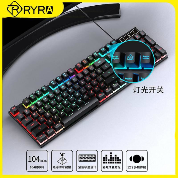 Ryra 104 Keys Gamer-tastatur Usb-kablet tastatur og mussæt Usb-kablet tastatur og