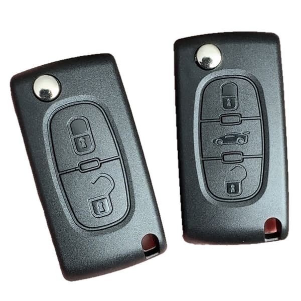 3 knapper flip nøglehus CE0523 til Peugeot Citroen
