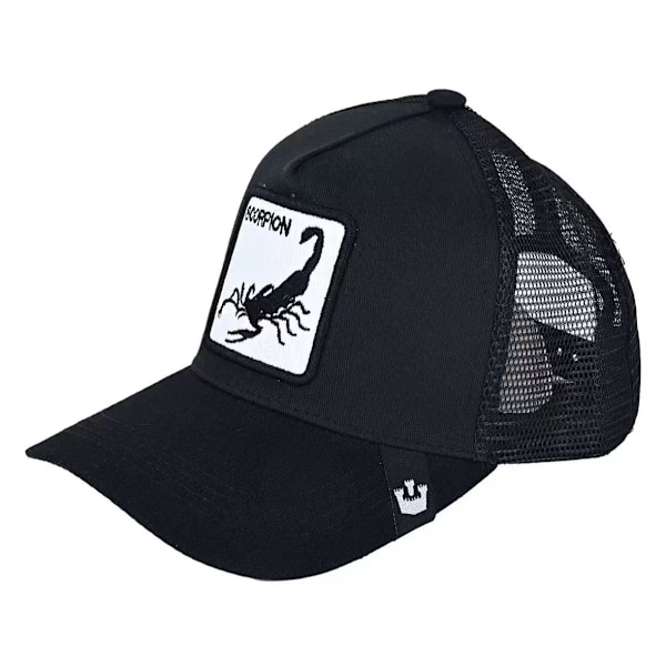 Brodert Mesh-caps med dyreprint - Snapback - Svart Skorpion