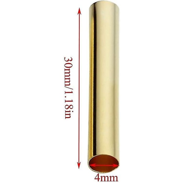 100 stk 30x4 mm solid messing rett langt rør avstandsperler Messing perlerør (d-583-a)