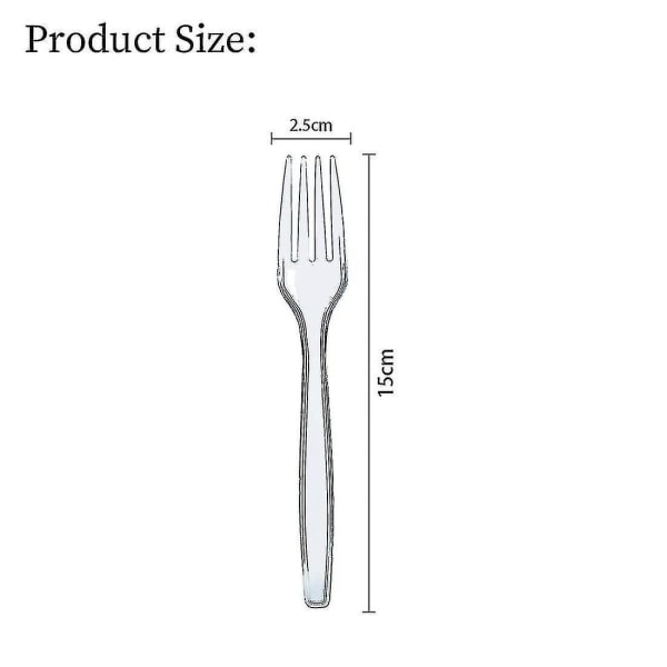 100 Pcs Reusable Clear Plastic Forks, Plastic Cutlery Of Strong Heavy Duty, Reusable For Indoor & Out Door Activities