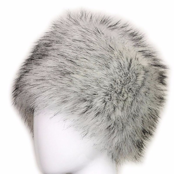 Damer Fluffy Faux Fur Russisk Hat Tyk Puffy Ski Cap Vinter Varmer Hat