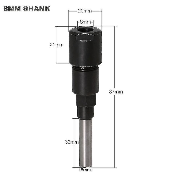 8mm Skaft Fräs Bit Förlängningsstång Spännhylsa Gravyr Maskin Förlängning Fräs För Trä