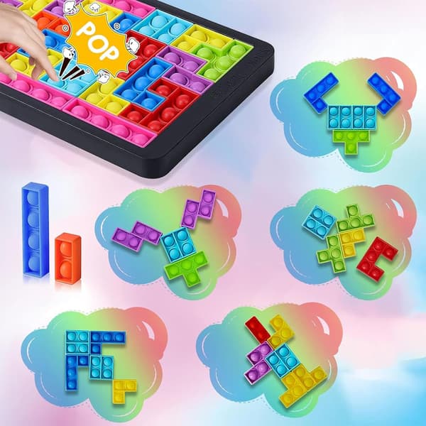 Sensoriske leker for autisme, silikonpuslespill, fidget-leke for jenter og gutter, boblepopper stressavlastningsleker for barn 4 5 6 7 8 år gamle