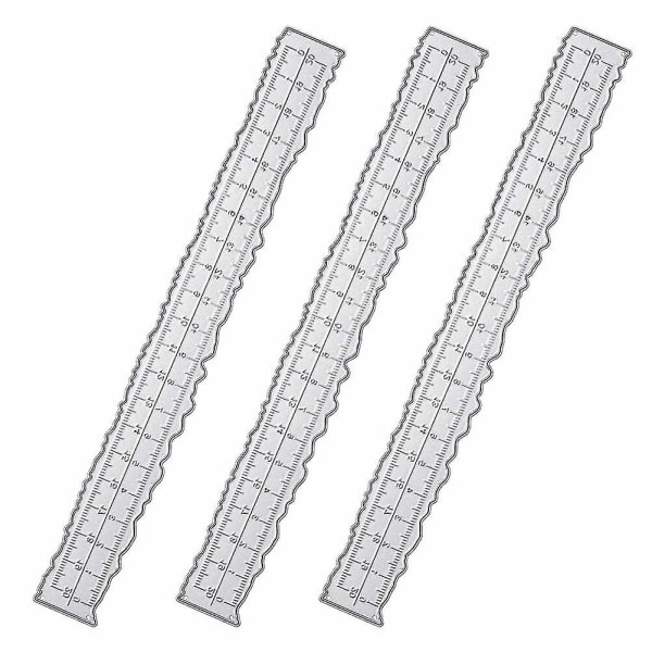 3 Pieces 8.4 Inches Metal Irregular Edges Ruler Edges Ruler Compatible Card Making Scrapbooking Craft Deco-dt