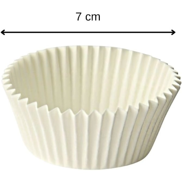 Cupcakeformar, individuella cupcakeformar för cupcakes, muffins och pappersmuffinsbakning, vit, 5 cm, 100-pack