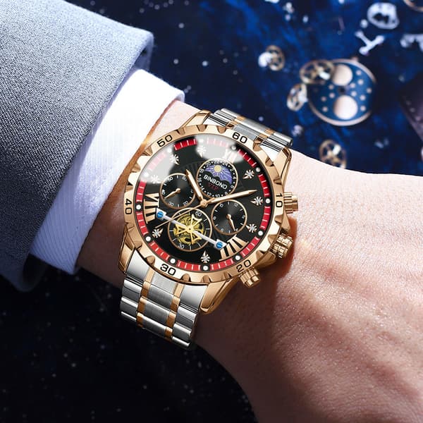 Herr quartz klocka high-end affärs lysande vattentät klocka