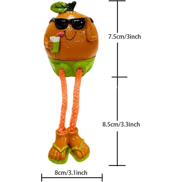 Mini Orange Hengende Ben Simulering Frukt Statue - Realistisk kunstig frukt modell (1 stk)