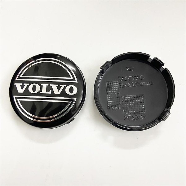 TWYGV ABS-muovikansi Volvo-keskiökupille VOLVO Volvo-keskiökupin autologo 64mm-Volvo sininen ja musta (neljän pakkaus)