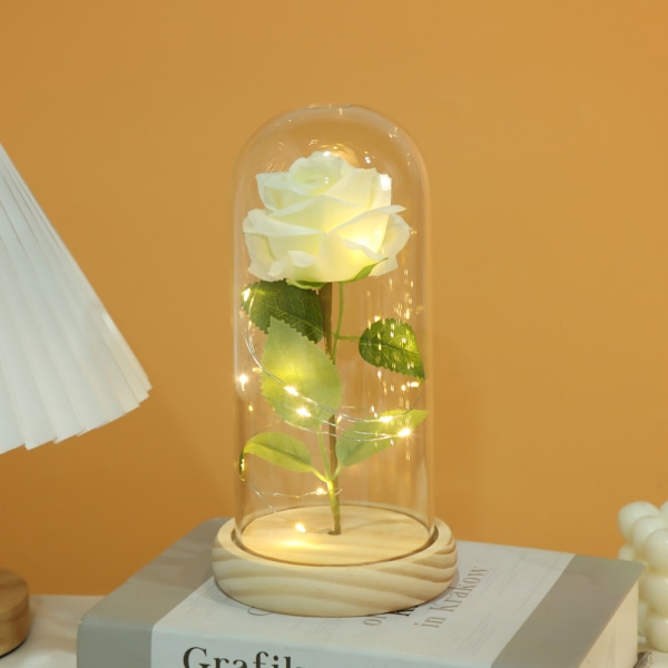 Eternal Flower Glass Cover Valentine's Day Birthday Gift Single Lamp String Rose Gift Simulated Flower Ornament