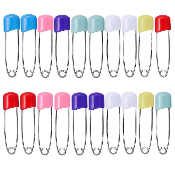 100 Pieces Diaper Pins Baby Safety Pins 2.2 Inch Plastic Head Cloth Diaper Pins With Locking Closure (color)5