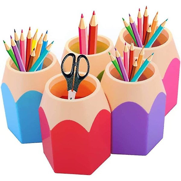Lyijykynätelineet Kirjoitustarvikkeet Organizer (1 set 5 väriä), CAN sijoittaa kynän ja kynän meikkisivellin Tee maljakoita Koulutoimistotarvikkeet980
