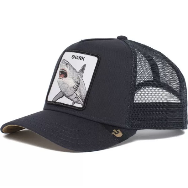 Brodert Mesh-caps med dyreprint - Snapback - Marineblå Hai