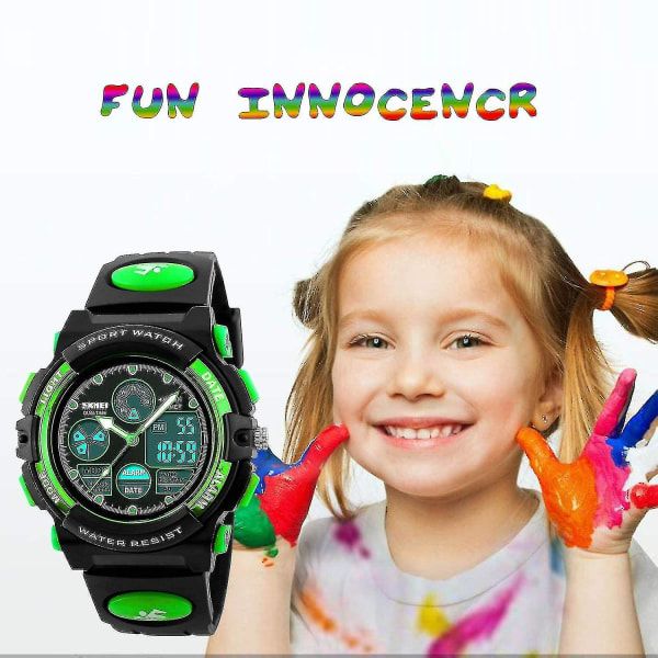 Kids Digital Sports Watch, Gutter Jenter Vanntett Sports Outdoor Watches Barn Casual Electronic Analog
