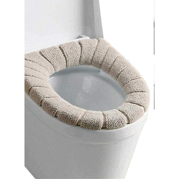Toalettsetet, Toalettsetet kan vaskes 3 Myk Tykk Vaskbar Strekkbar.( Farge: Beige)