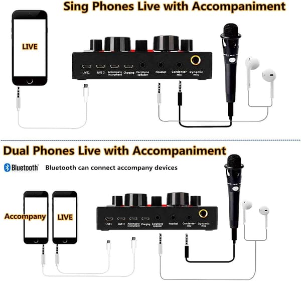 V8 Lydkort, Mikrofon, Computer, Mobiltelefon, IPad, PS4 Stemmeskifter Lydkort, Professionel Audio Stereo