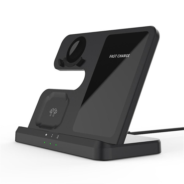 Tre-i-ett trådløs lader Multifunksjonsstativ Hurtiglading skrivebord Passer for Samsung-mobiltelefoner Klokker Hodetelefoner