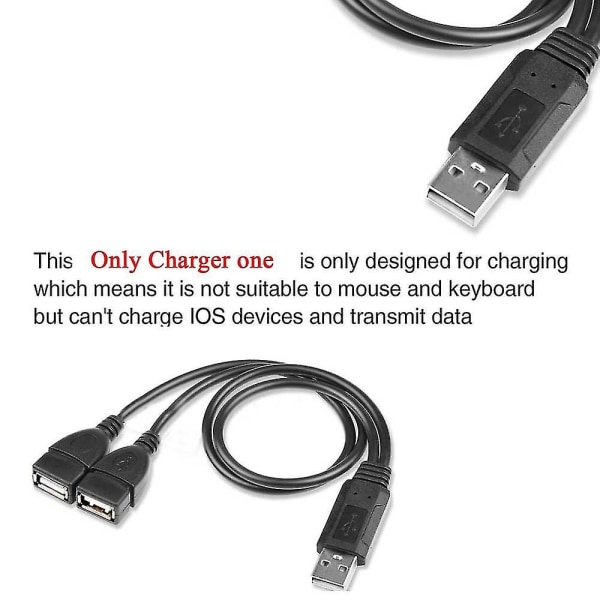 Usb2.0 Hub 2 Port Hane Till 2 Dual USB Hona Jack Splitter Hub Power Adapter För PC Telefon Laptop Kabel