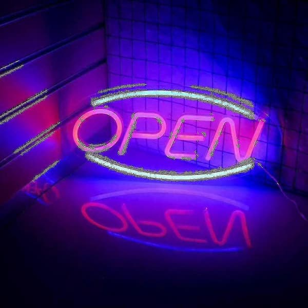 Neonskilt \"Åpent\" for butikk med to lysmoduser