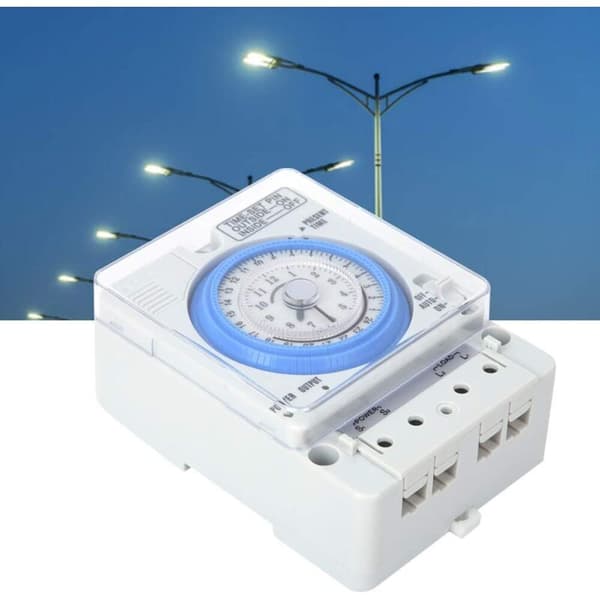 AC220V 10A Mekanisk Timerkontakt – 15 Minutter til 24 Timers Programmering – Manuel/Automatisk Styring – Til Belysning og Udstyr
