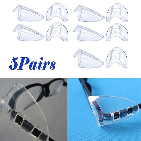 Frigång 5 par sidoskydd för glasögon Slip On Skyddsglasögon skydd Universal