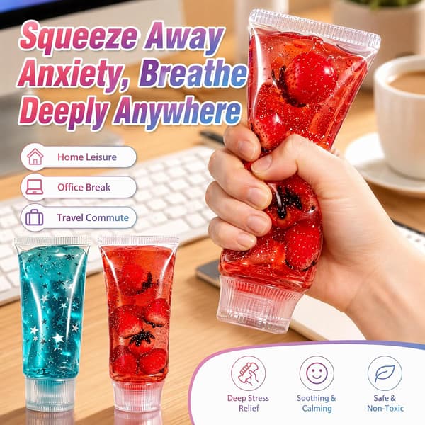 2 st tandkräm Squishy Leksak, Långsamt Stigande Squishy Fidget Leksaker för Vuxna