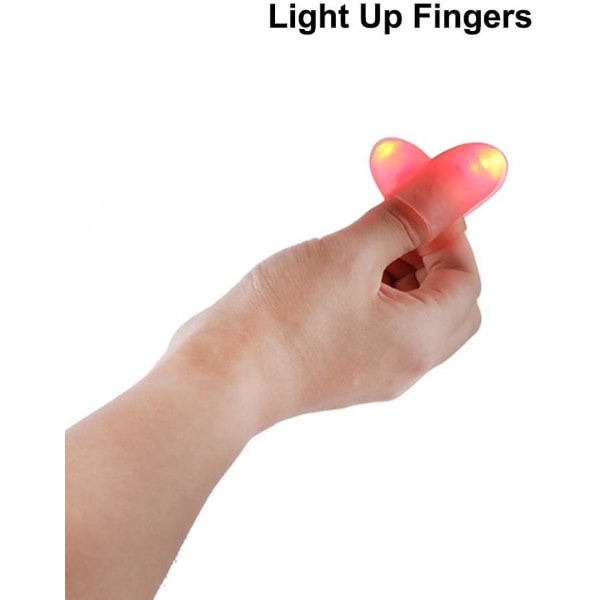 5 par/10 stk. Ultra Bright rød LED lys op tommelfingre Fingre Lampe Magic Trick Festrekvisitter (rød)