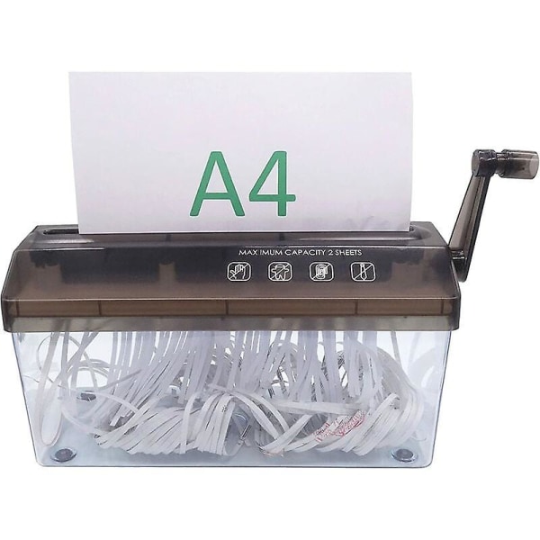 A4-makulator, manuell dokumentmakulator for kontor, skole, hjemme, bærbar makuleringsmaskin for papir og dokumenter