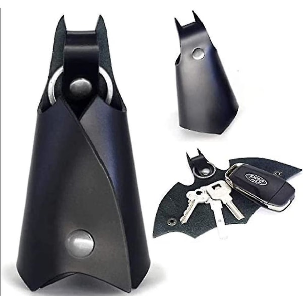 Mænds nøglering, 2 Batman imiteret læder nøglering, Unisex nøglering taske, personlig gravering læder nøglering til forskellige bil- eller motorcykelnøgler-xinhan