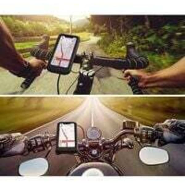 Vanntett motorsykkeltelefonfeste 360° vibrasjonssikkert, speilmontering