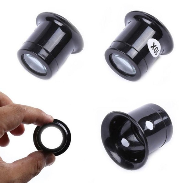 Hemma 5X 10X Svart Förstoringsglas Klockreparationsverktyg Ögonmask Smycken Optisk Loop Ögonlupp Okular