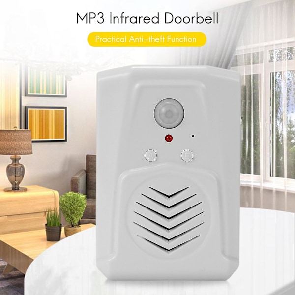 Sensorrörelse Dörrklocka Switch Mp3 Infraröd Dörrklocka Trådlös Pir Rörelsesensor Röstmeddelande Välkommen