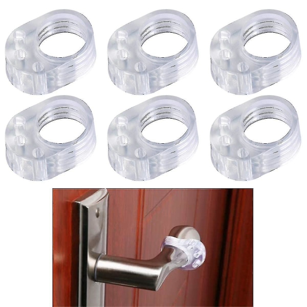 Dørhåndtag Buffere - Sæt med 6 gennemsigtige dobbelte dørstoppere håndtag