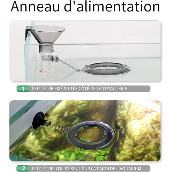 Samlet foderrør, akvariefoderrør, to foderpositioner til øvre og nedre fisk (21-37 cm)