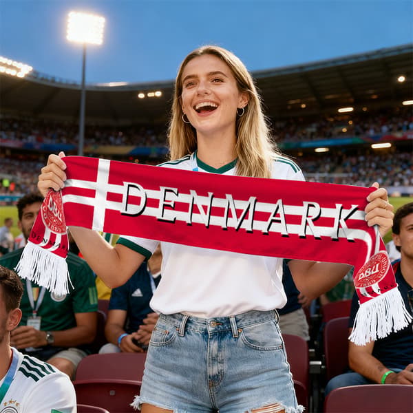 Fotbollsfanshalsduk med tofsar