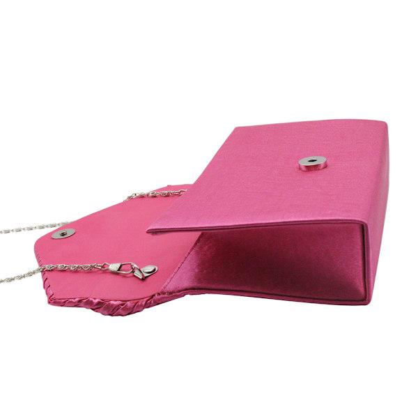 Naisten clutch-laukku, suorakulmainen, vaihto, yksivärinen käsilaukku, ruusunpunainen