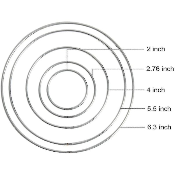 2024  Ny  20 st metall drömfångare ringar - bågar stål hantverk silver ringar för hantverk, makramé och andra gör-det-själv