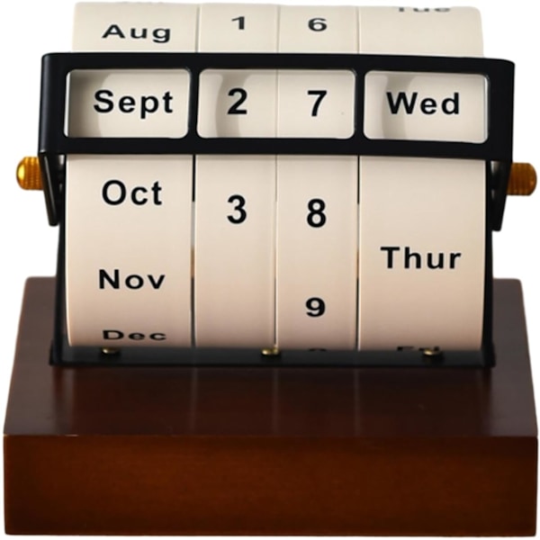 ＫＬＫＣＭＳ Evighetskalender Nedräkning Skrivbordskalender Roterande Träkalender för Klassrum